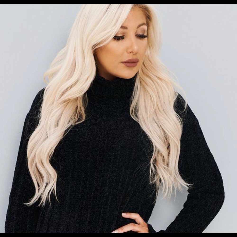 NanaMacs cropped black turtle neck sweater